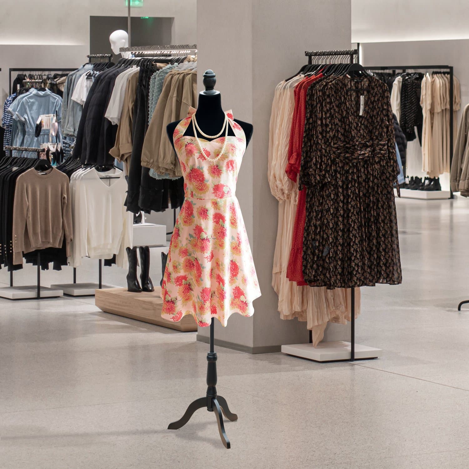 HOMCOM Female Dress Form Mannequin Stand Torso Dressmaker Display Fashion Design Stand (Black) - Office Products - Office Furniture