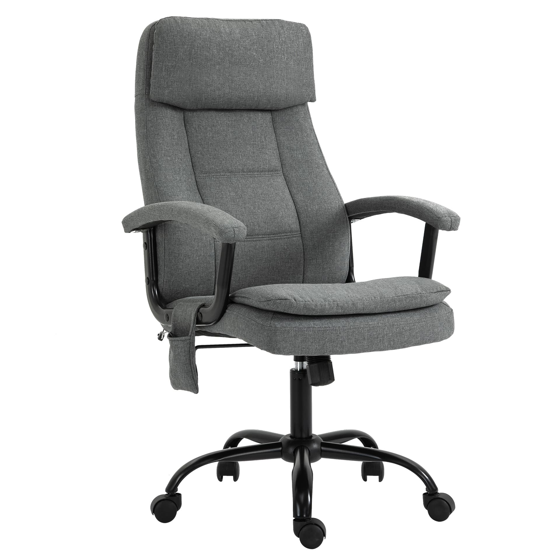 Vinsetto Office Chair 2-Point Massage Executive Ergonomic USB Power Adjustable Height 360° Swivel Grey - Office Chairs - Office Furniture