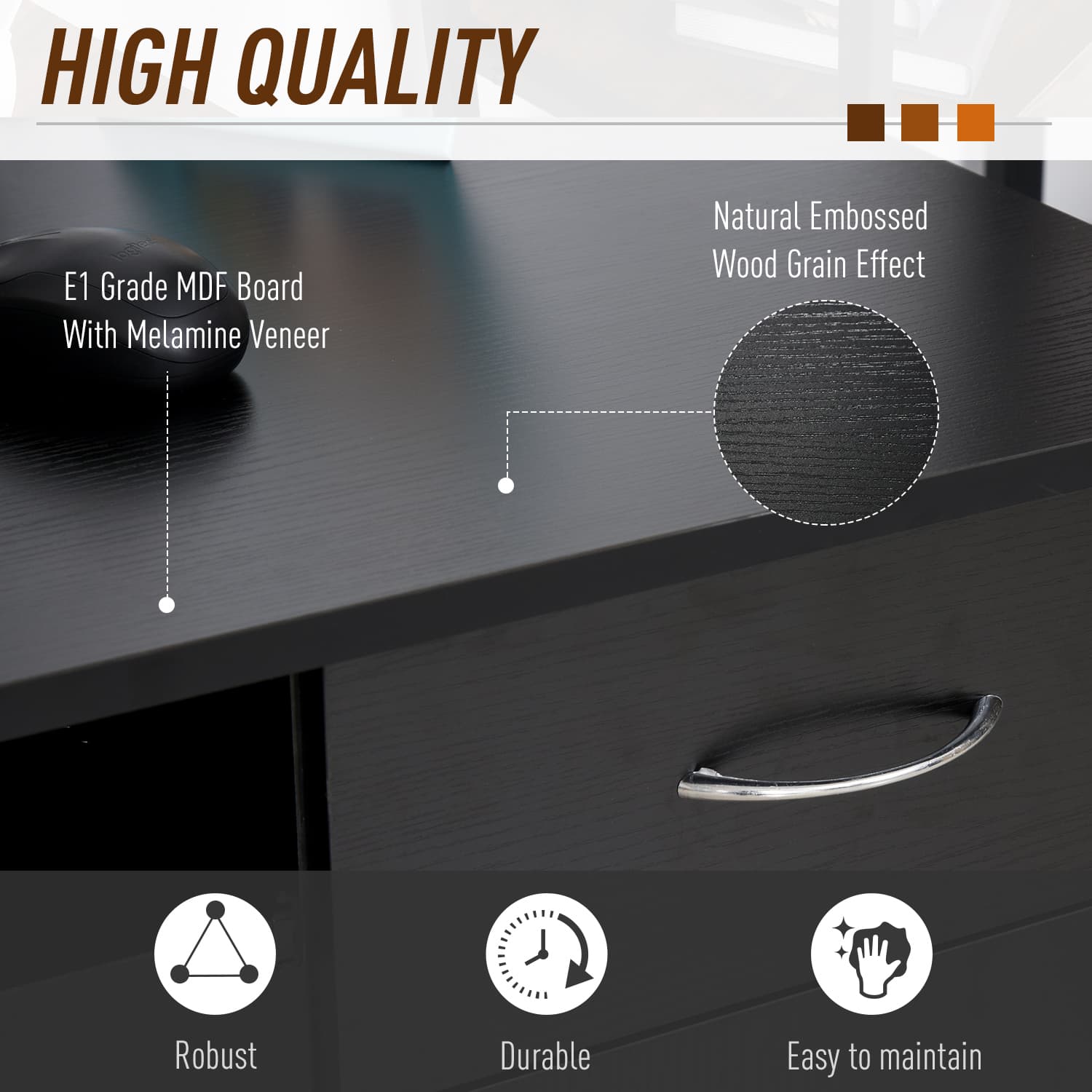 HOMCOM 47.25" Computer Desk with Keyboard Tray, CPU Stand, Writing Desk with Drawer and Storage Shelves, Black - Desks - Office Furniture