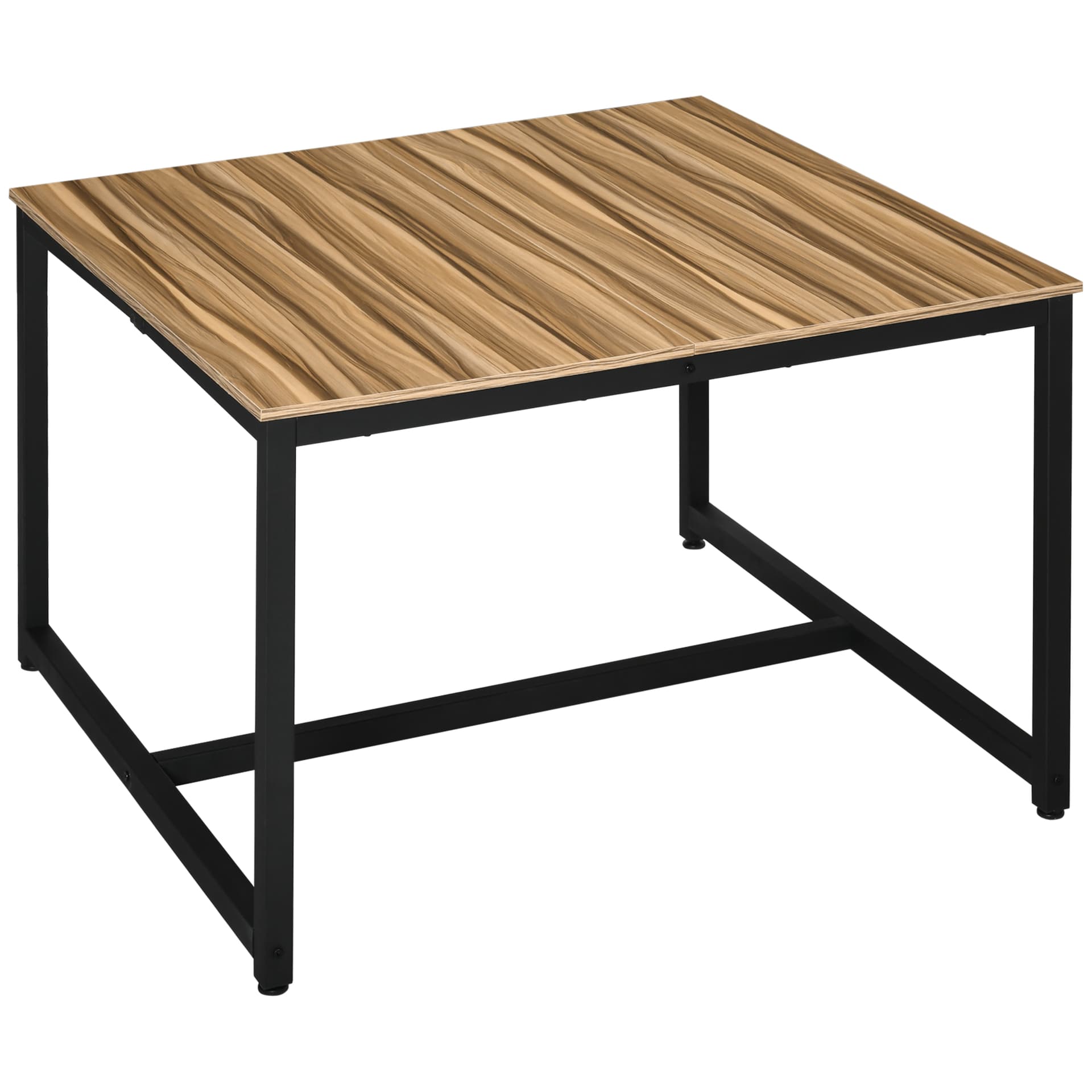 HOMCOM Two Person Computer Desk, 47 x 47 inch Extra Large Writing Study Desk, Double Workstation for Home Office, Oak - Office Products - Office Furniture