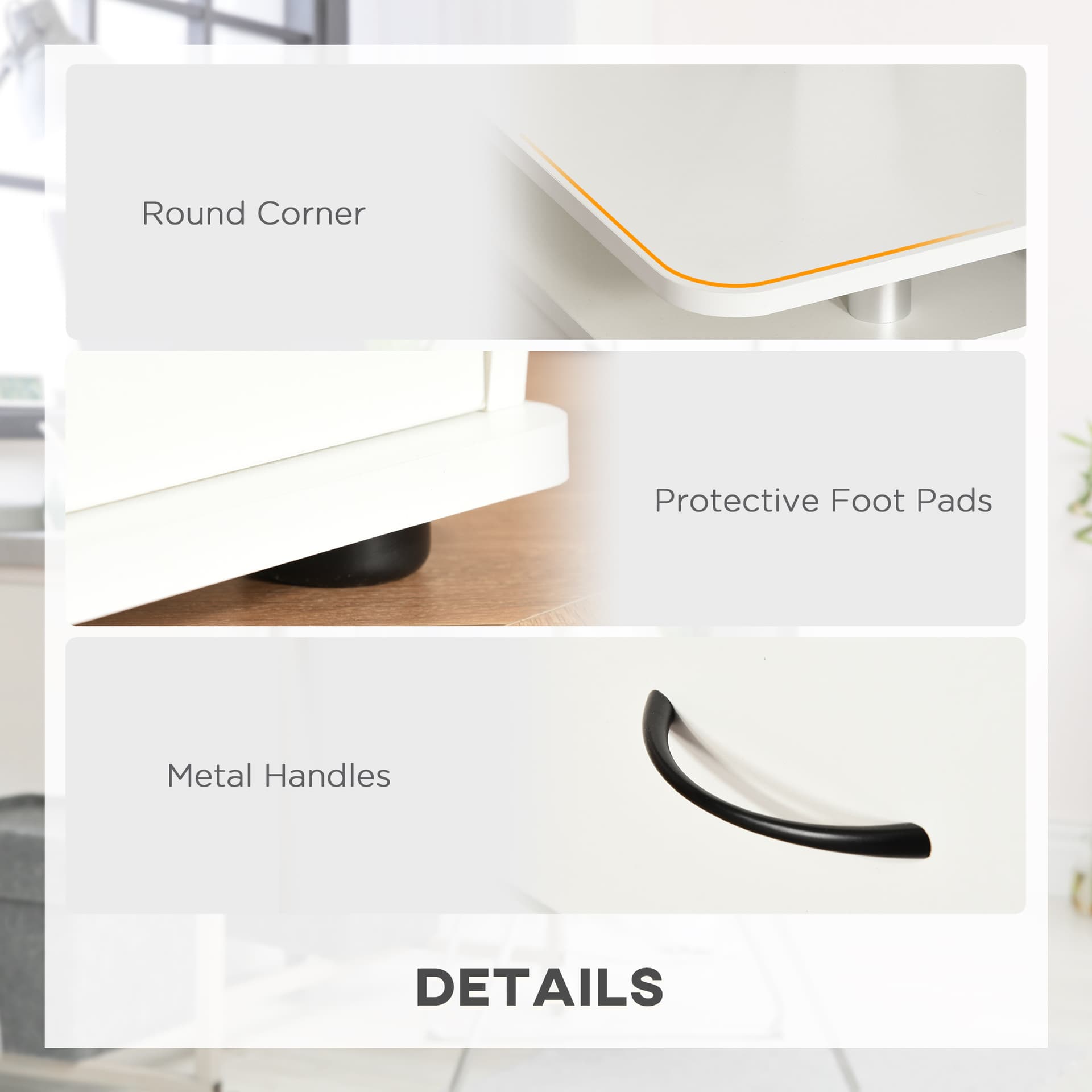 HOMCOM Computer Desk with Keyboard Tray, CPU Stand, Writing Desk with Drawers, Workstation for Home Office, White - Desks - Office Furniture