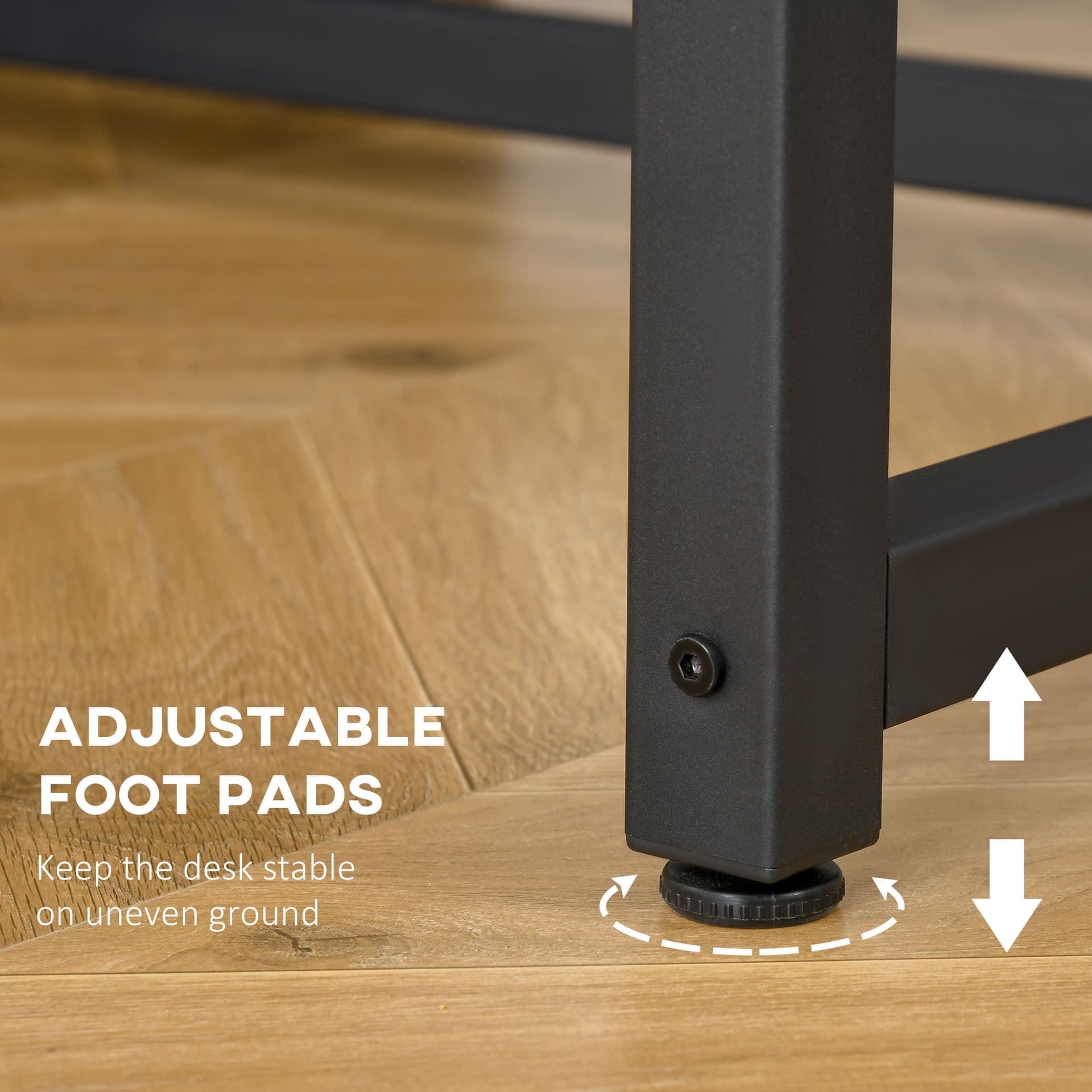 HOMCOM Two Person Computer Desk, 47 x 47 inch Extra Large Writing Study Desk, Double Workstation for Home Office, Oak - Office Products - Office Furniture