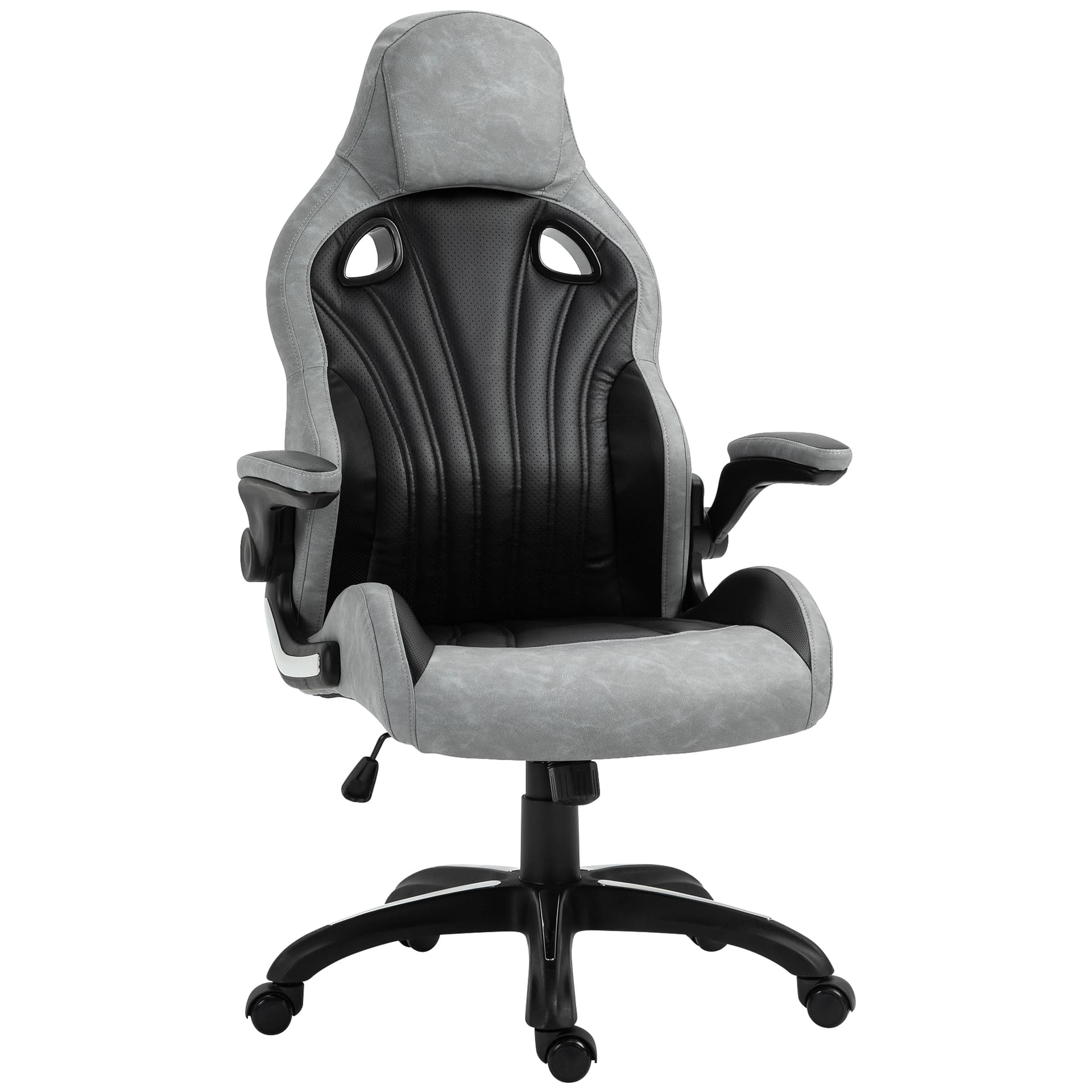 Vinsetto High-Back Gaming Office Chair Swivel Racing Computer Chair with Flip-up Armrests and Adjustable Height - Office Chairs - Office Furniture