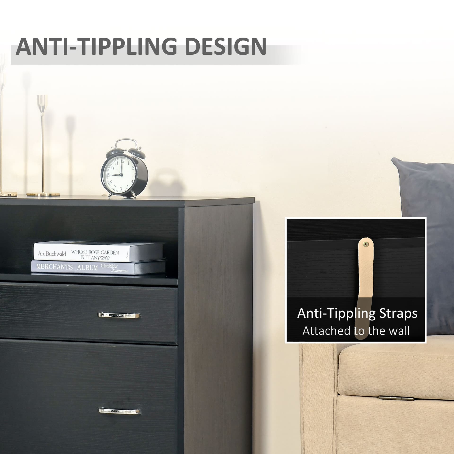 Vinsetto Lateral File Cabinet with Shelf, Drawer for Letter Sized, Filing Folder Storage Organizer, Black - Filing & Storage - Office Furniture