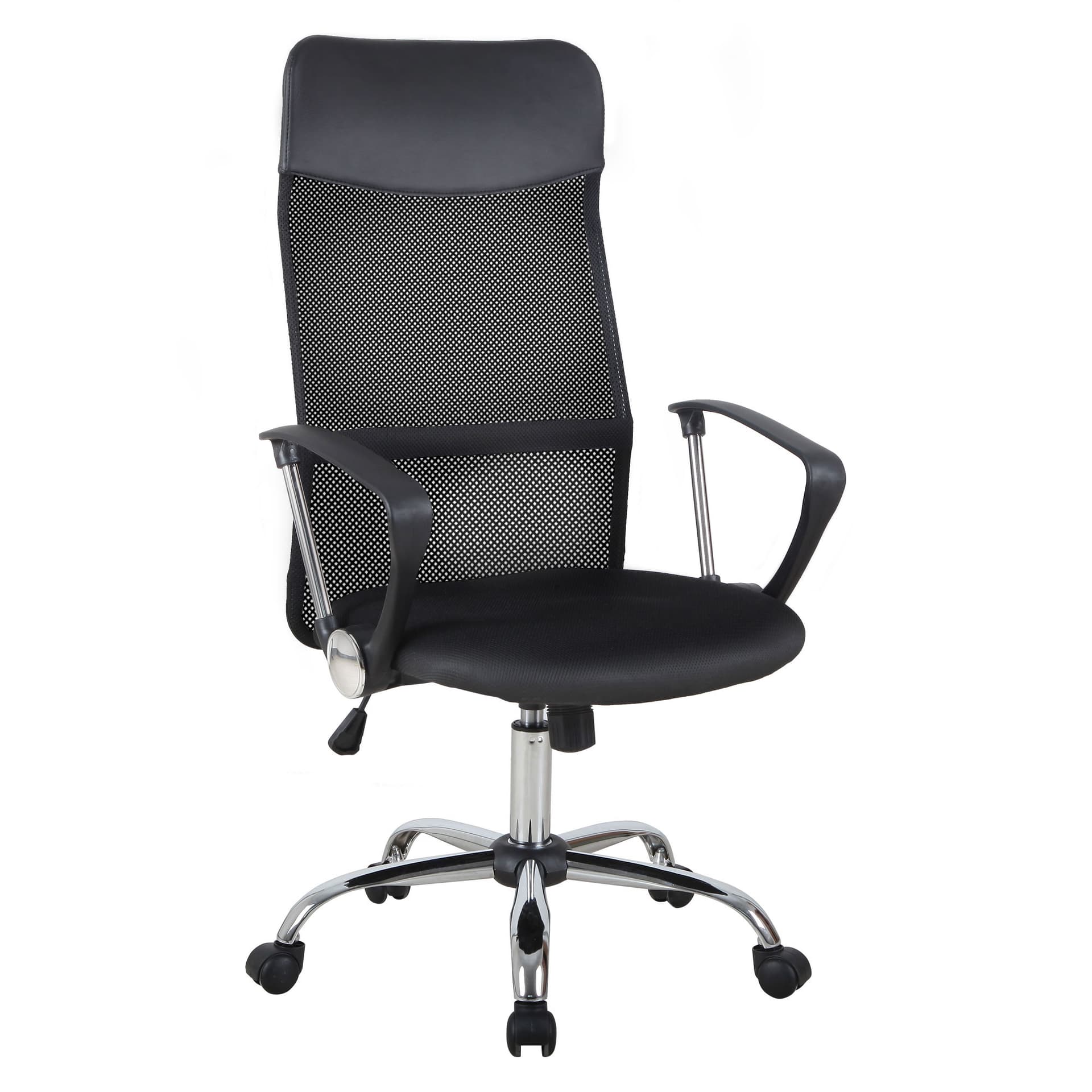 HOMCOM Office Chair High Back Ergonomic Mesh Swivel Computer Executive Desk Armchair Height Adjustable with Wheels, Black - Office Products - Office Furniture