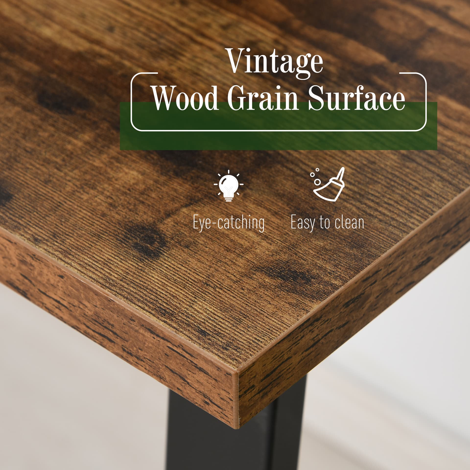 HOMCOM Writing Computer Desk Industrial Simple Study Desk Home Office Workstation - Desks - Office Furniture