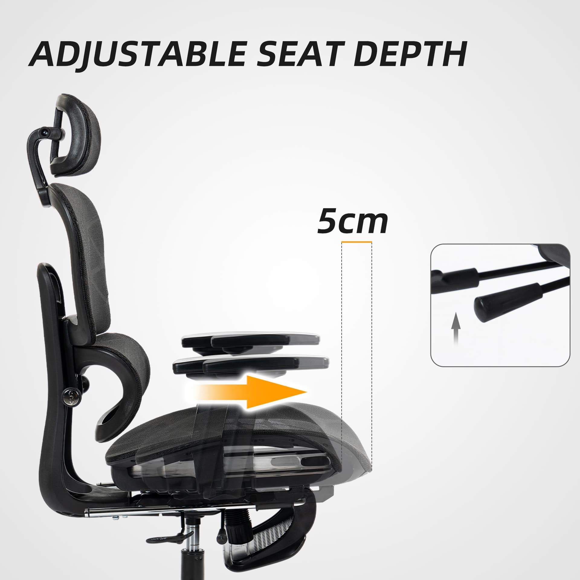 Mesh Office Chair with 3D Armrest, High Back Desk Chair with Lumbar Support, 135° Reclining, Adjustable Headrest, Black - Task Chairs - Office Furniture