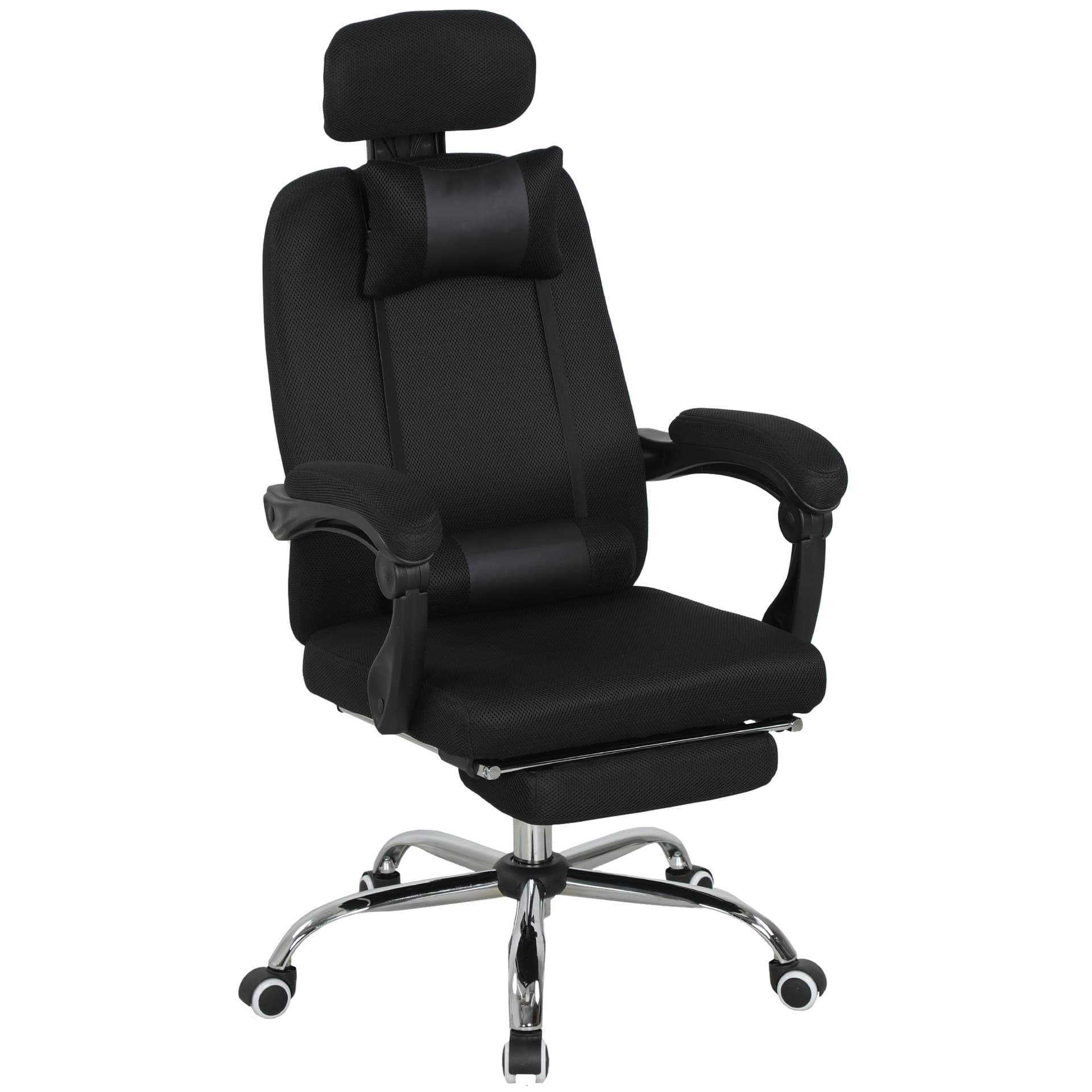 Ergonomic Executive High Back Office Chair with Footrest, Lumbar Support, Black - Executive & Manager Chairs - Office Furniture