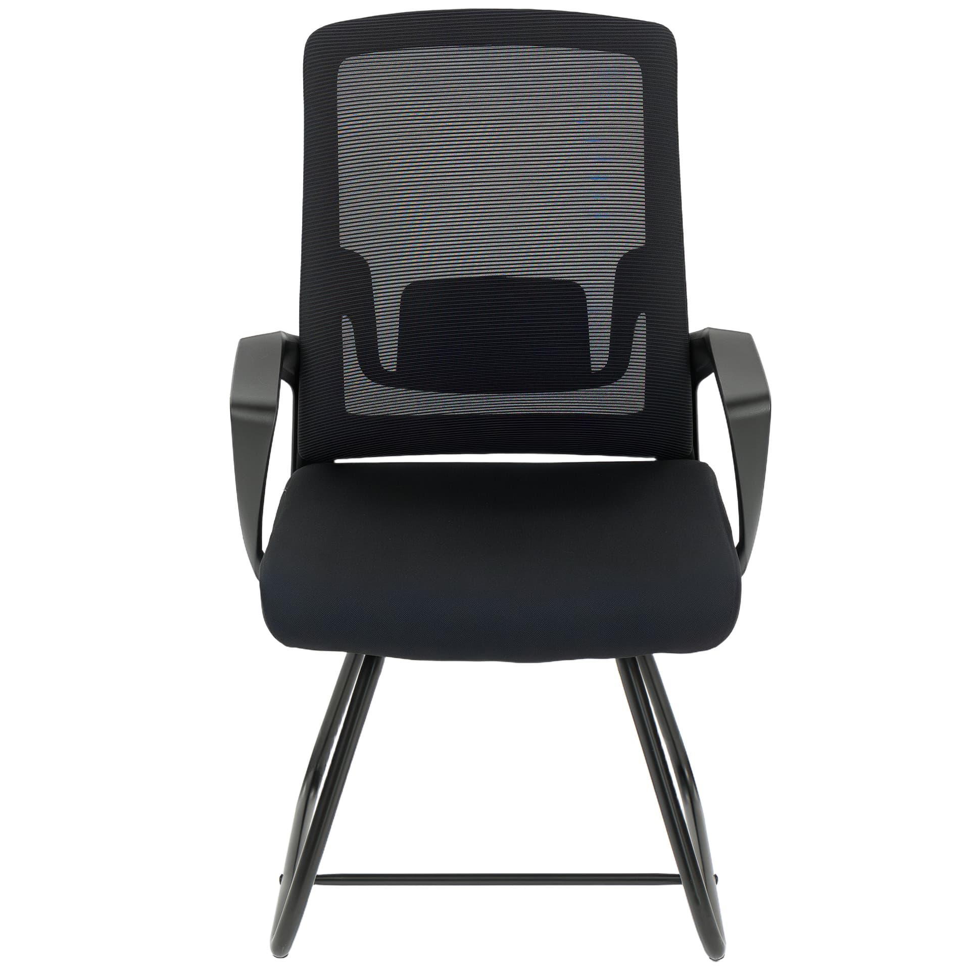 Desk Chair, Desk Chair No Wheels with Mesh Back, Lumbar Support, Metal Base for Reception, Conference - Task Chairs - Office Furniture