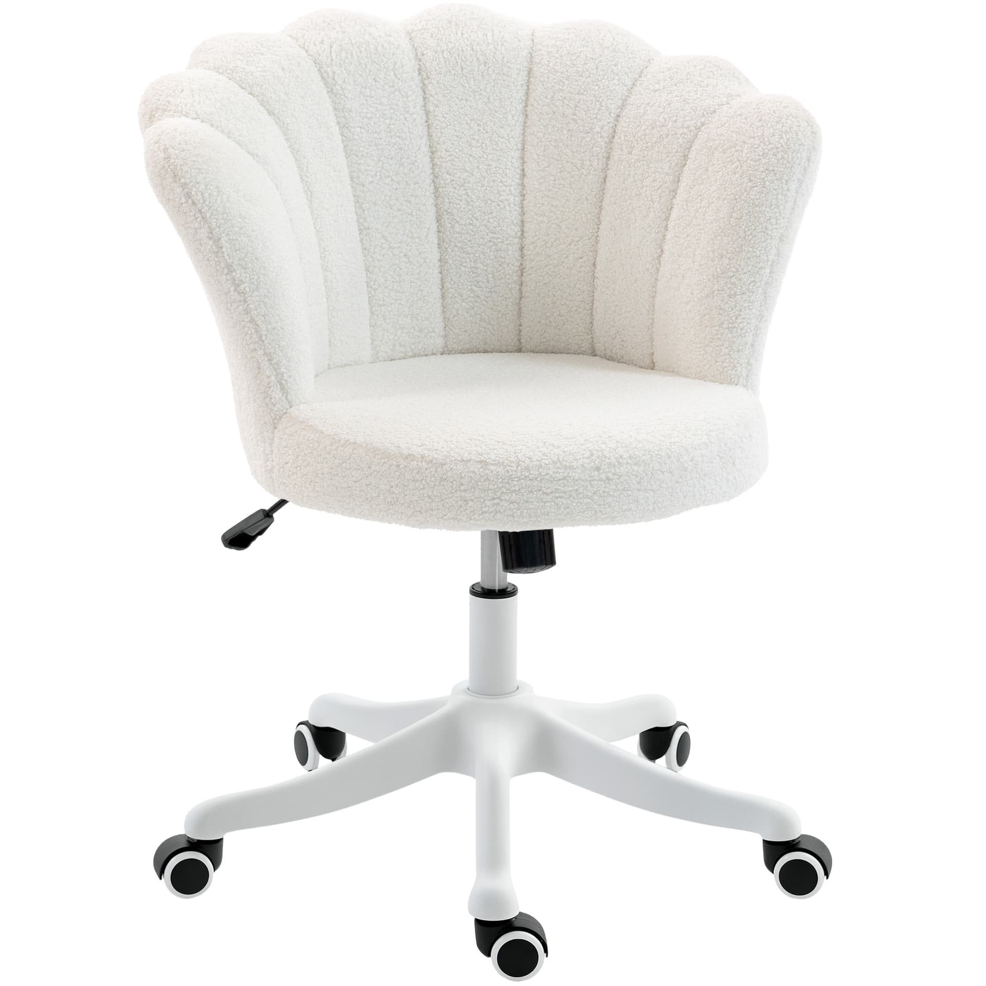 Office Chair, Armless Swivel Desk Chair with Adjustable Height, Backrest, Tilt Function for Office, Vanity, Cream White - Task Chairs - Office Furniture