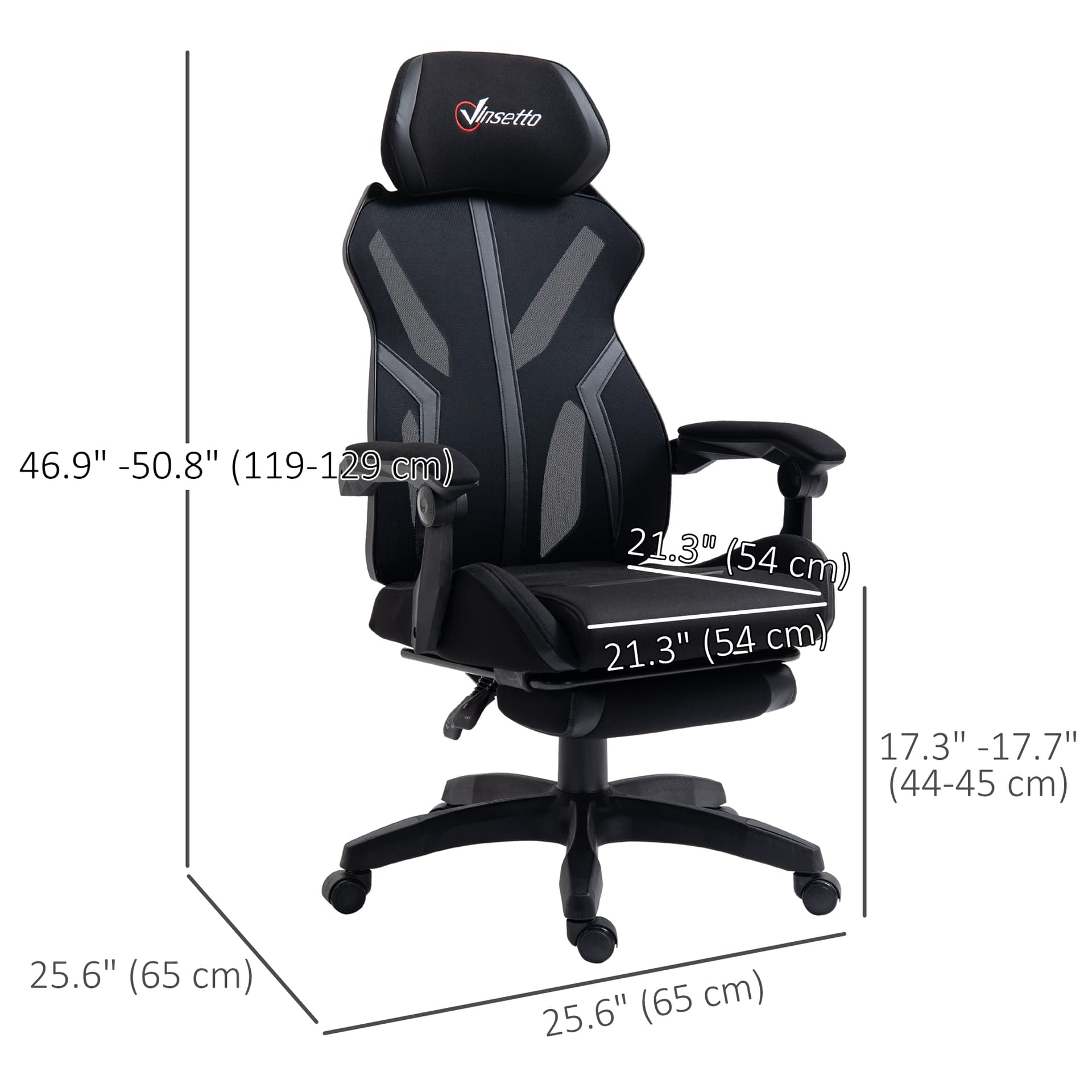 Gaming Chair, Ergonomic Computer Chair with Footrest, Headrest, Recliner Swivel Seat with Adjustable Height, Black - Video Game Chairs - Office Furniture