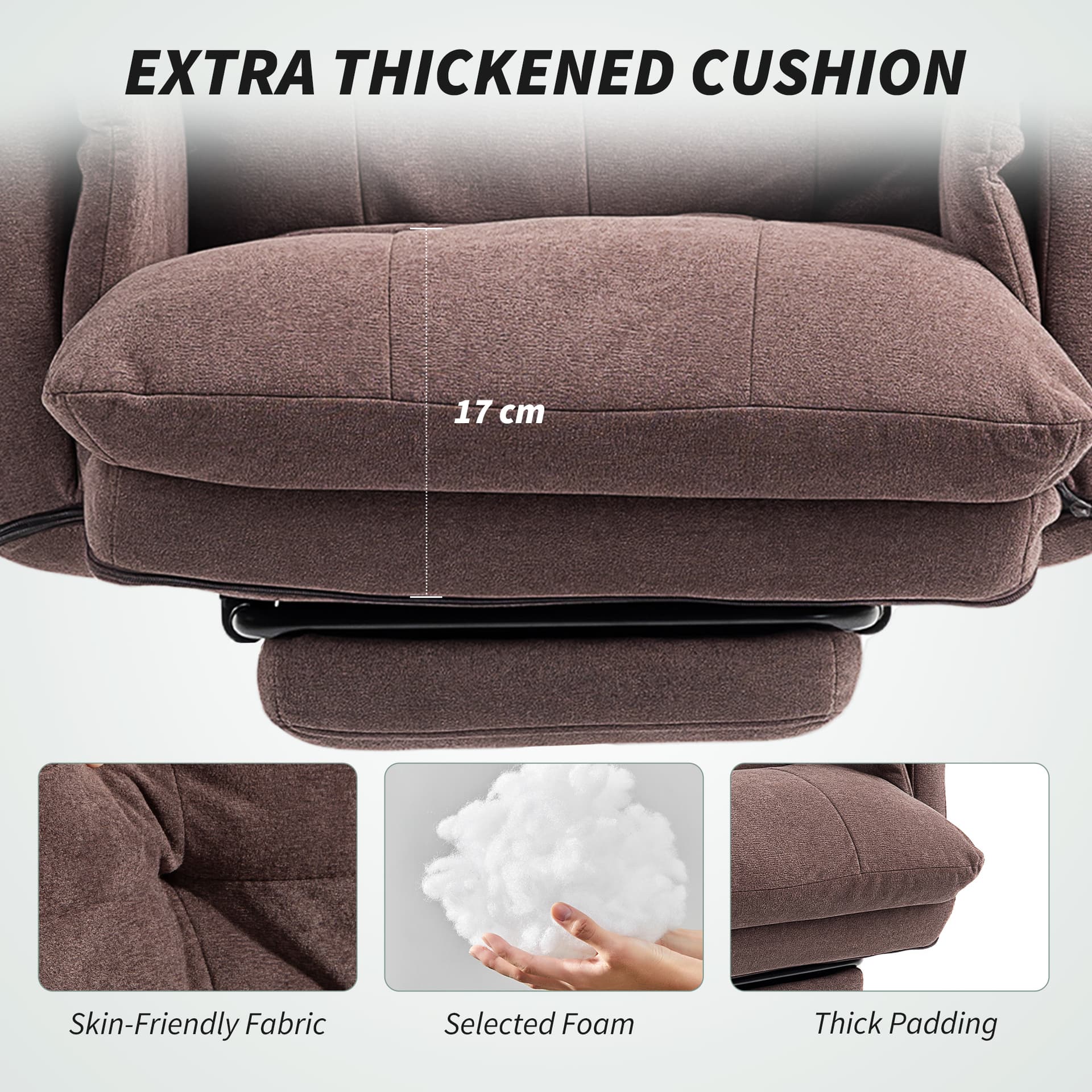 Reclining Executive Computer Desk Chair, Ergonomic Office Chair with Footrest and Thickly Padded, Coffee - Office Chairs - Office Furniture