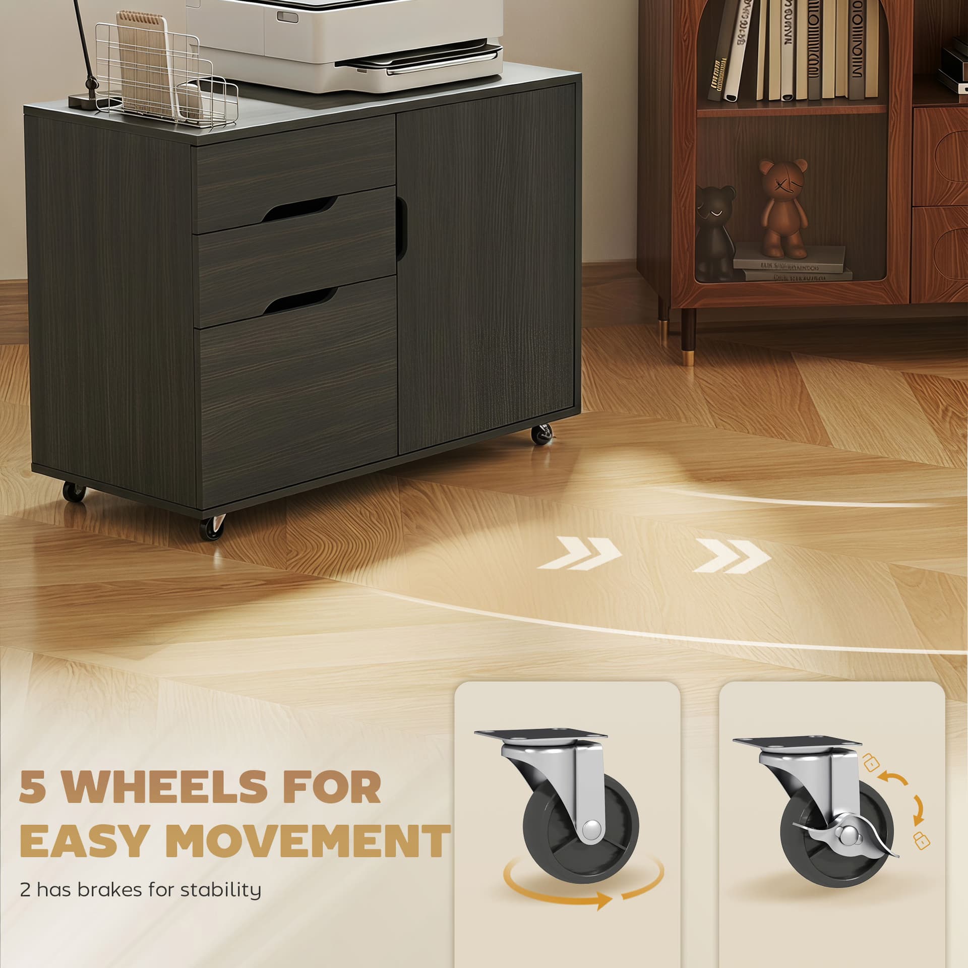 Filing Cabinet with File Drawer File Cabinet with Adjustable Shelf and 3 Drawers Black - Office Cabinets & Cupboards - Office Furniture